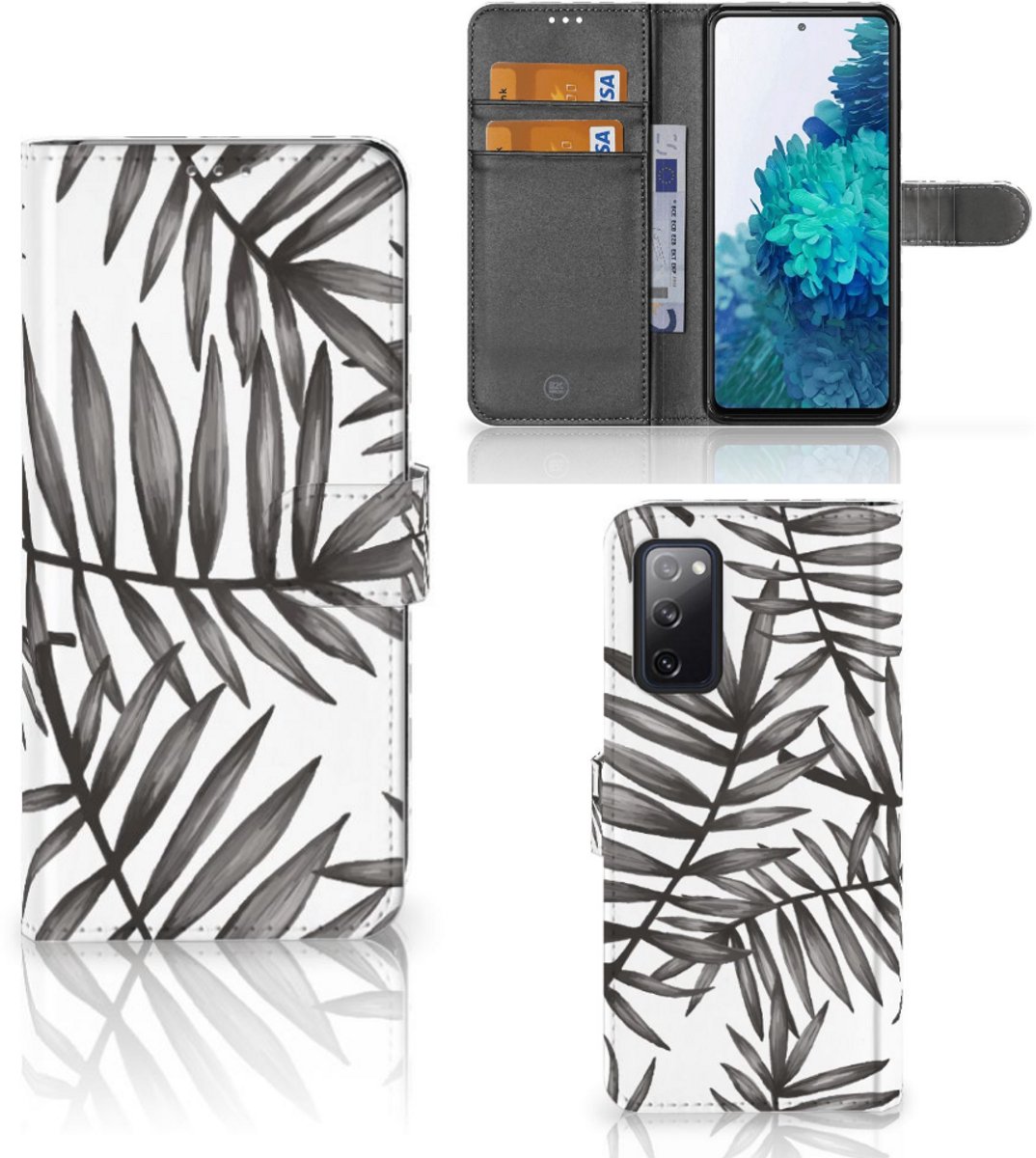 Samsung Galaxy S20 FE Hoesje Leaves Grey