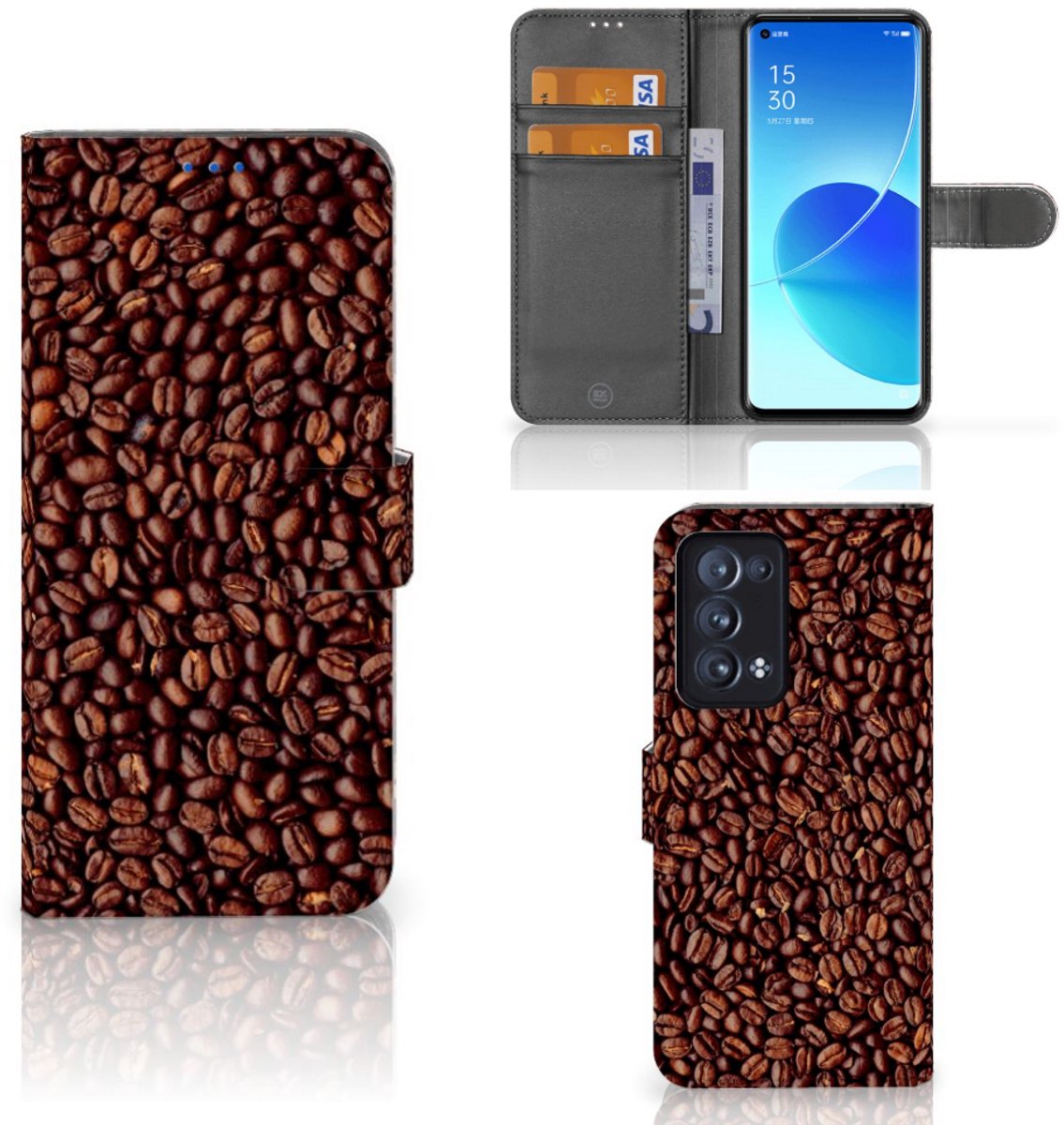 OPPO Reno 6 Pro Plus 5G Book Cover Koffiebonen