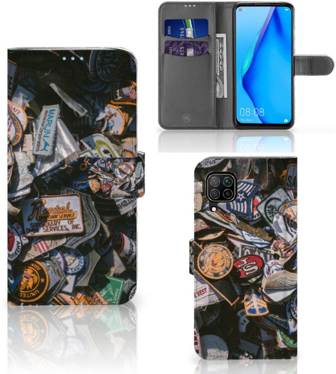 Huawei P40 Lite Telefoonhoesje met foto Badges