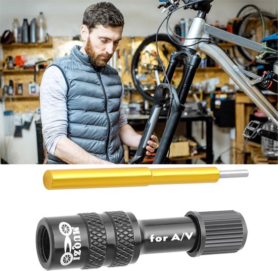 Ventieladapter Fietsvork - Fietspomp Adapter - Voorvork Pompen - Lekvrije Afdichting - Compact Ontwerp - Zwart — afbeelding 3