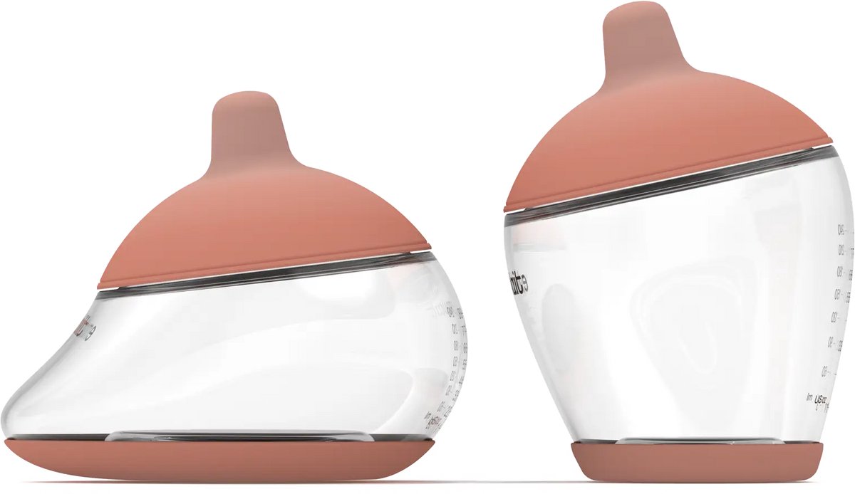 Emulait Starterkit - Classic Babyfles + Anatomy Babyfles - Kleur: Medium - Maat: 4 - 240 ml - Incl. flessenborstel - borstvormig