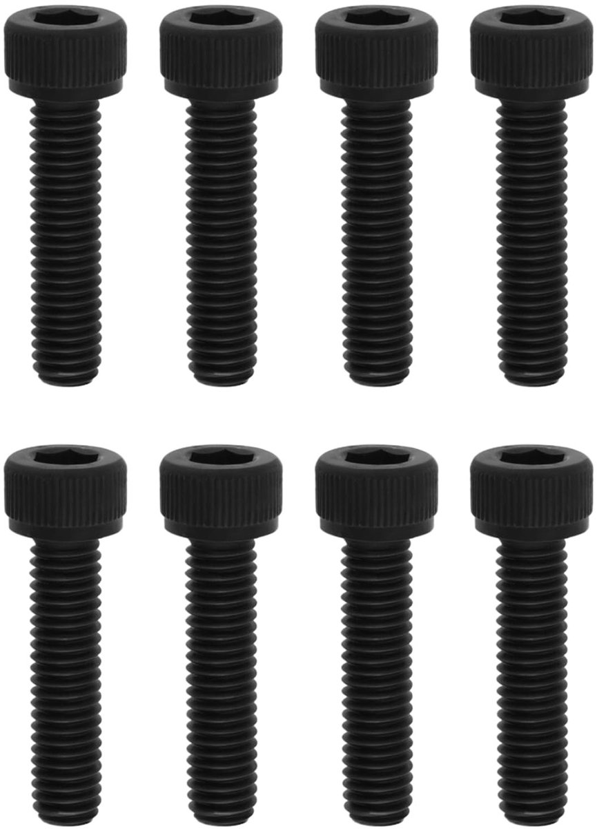 8 Stuks M6 x 25mm Vervangende Hex Schroeven voor Stunt Scooter - Zwart
