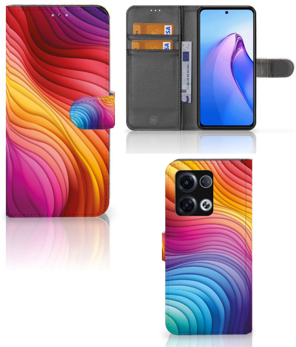 Book Case voor OPPO Reno8 Pro Regenboog