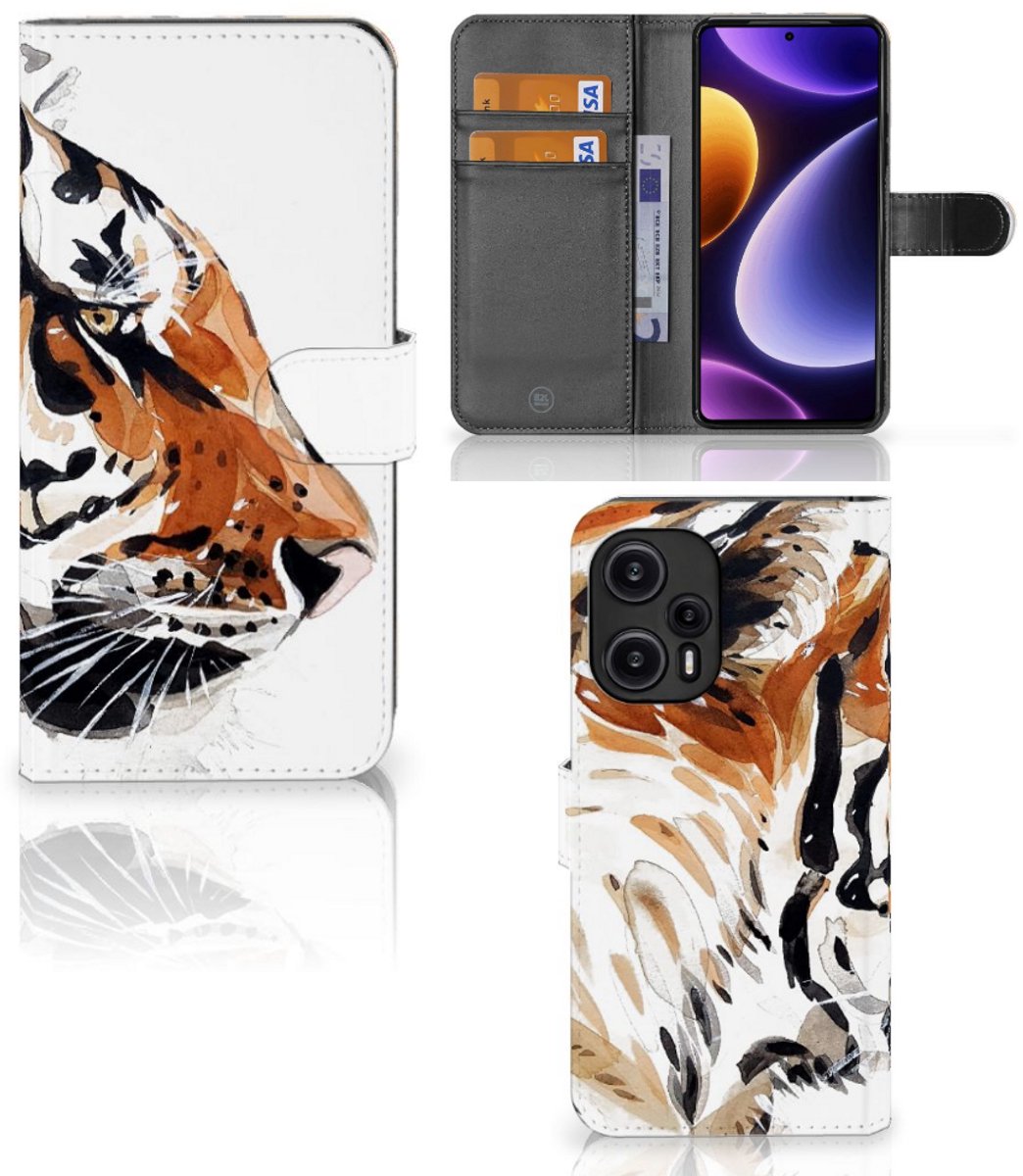 Hoesje Xiaomi Poco F5 Watercolor Tiger