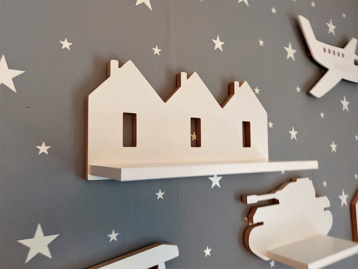Moliland Gucio Serie - Wandpaneel met 3 Huisjes - Functioneel en Esthetisch