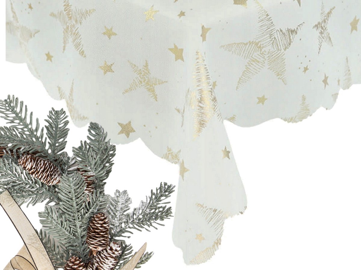 Hangzhou A Link Star Technology Co. Limitted - Tafellaken - Wit - Goud en Zilver Sterren en Sneeuwvlokken