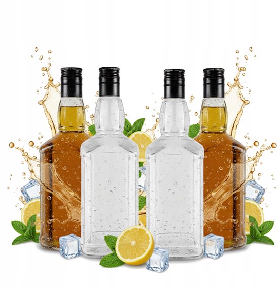 Bimberek Daniels Serie - Glazen Fles voor Whisky - 500ml - Decoratief - Hoogwaardige Kwaliteit van Bimberek — afbeelding 3