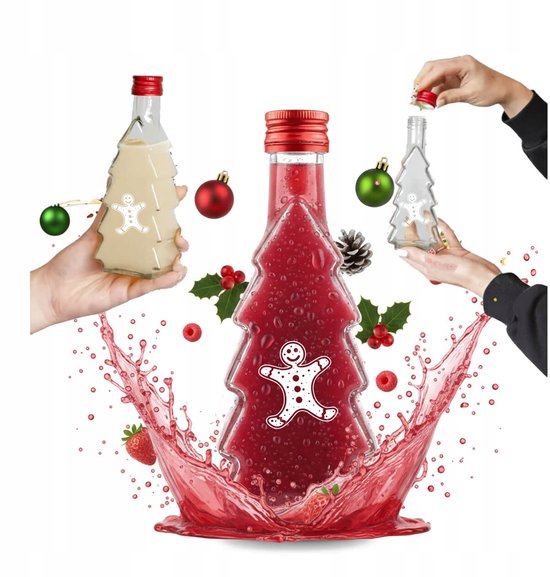 Bimberek - Butel - Kerstboomvorm - 250ml - Met Opdruk - Voor Likeuren van Bimberek — afbeelding 2