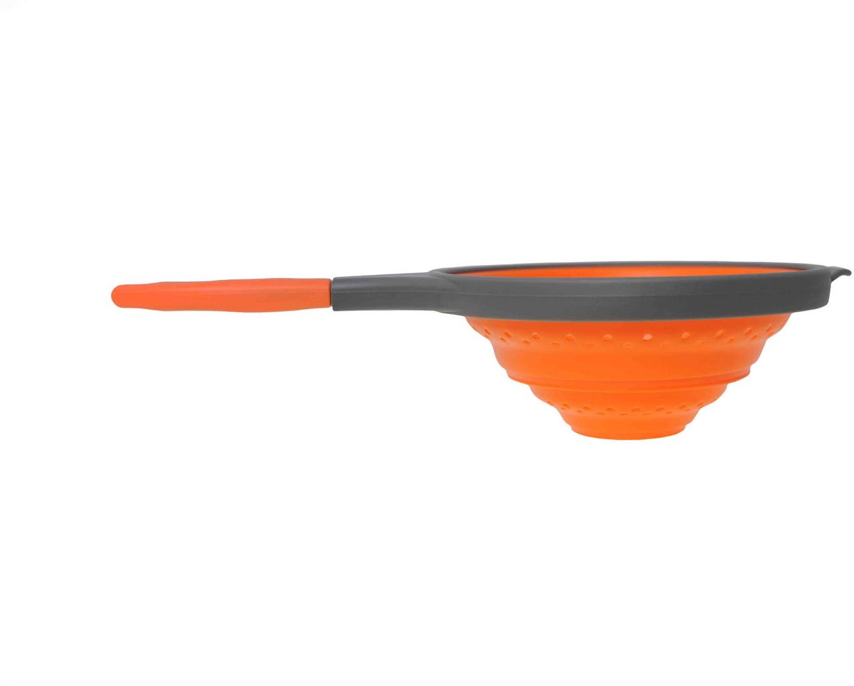 Promis TDR-15 Serie - Siliconen Durschlag met Handgreep - 18 cm - Opvouwbaar - Oranje