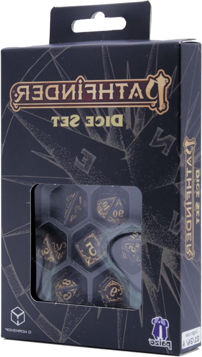 RPG Dobbelstenen Set - Veelvlaks Dobbelstenen - Tabletop Rollenspellen - Glinsterende Rode Achtergrond - 7 stuks - Goud
