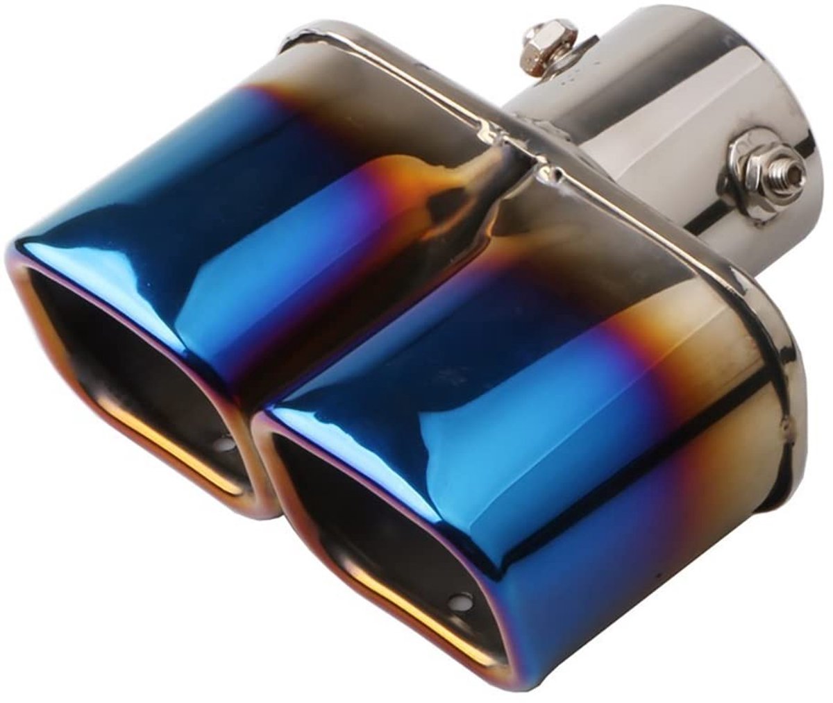 Dailygoods - Dailygoody - Dubbele roestvrijstalen uitlaatpijp - Gebogen uitlaatpijp - Duurzaam en stijlvol - Blauw - Hoogwaardig ontwerp - Geschikt voor diverse vo