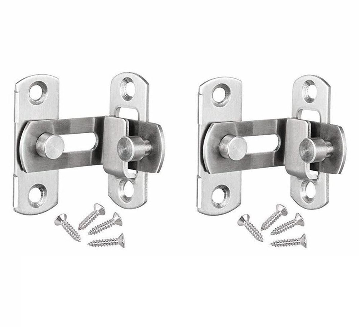 Dailygoods - 2 Stuks 90 Graden Roestvrij Staal Rechte Hoek Gesp