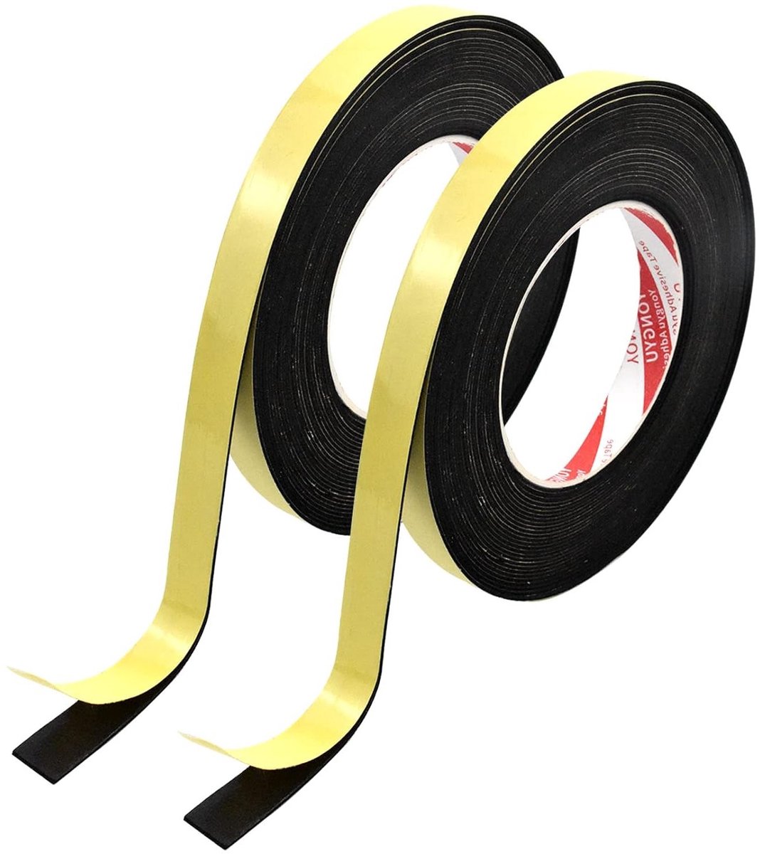Zelfklevende Afplaktape - 2 Rollen van 10m x 15mm x 1mm - Geluidsisolatie, Anti-botsing en Duurzaam Schuim voor Deuren