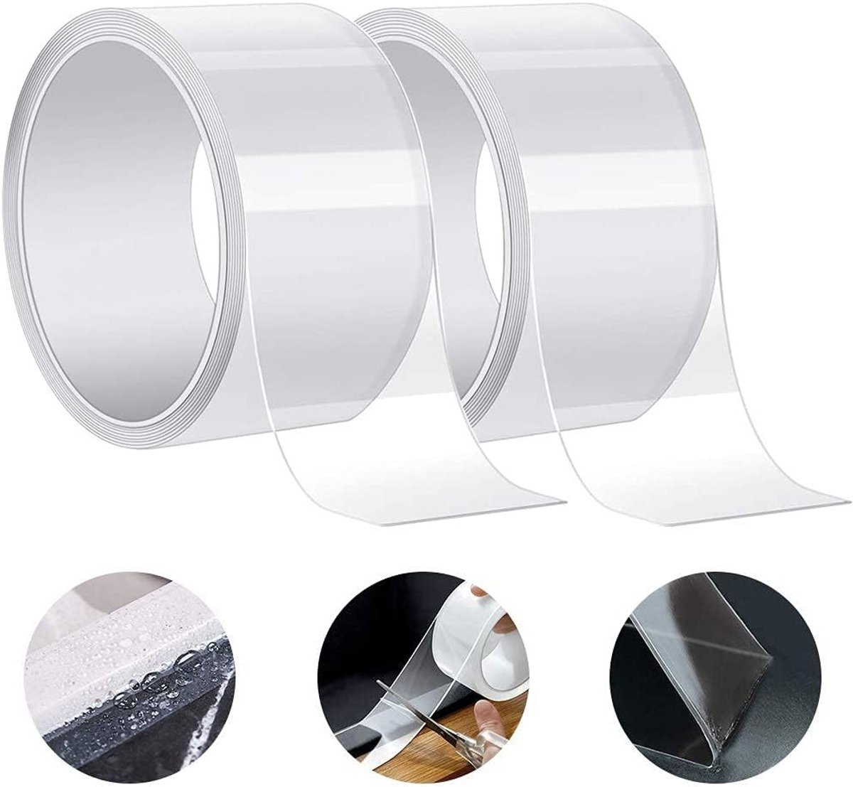 2 Stuks 5cm×3m PVC Zelfklevende Bad- en Wandafdichtstrip, Waterdichte Anti-Schimmel Kit voor Badkuip met Acryl Lijm (Transparant)