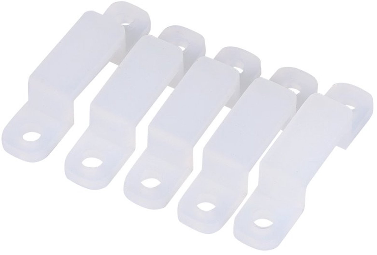 Dailygoods - 100 Stuks Siliconen Montagebeugels voor LED Striplicht