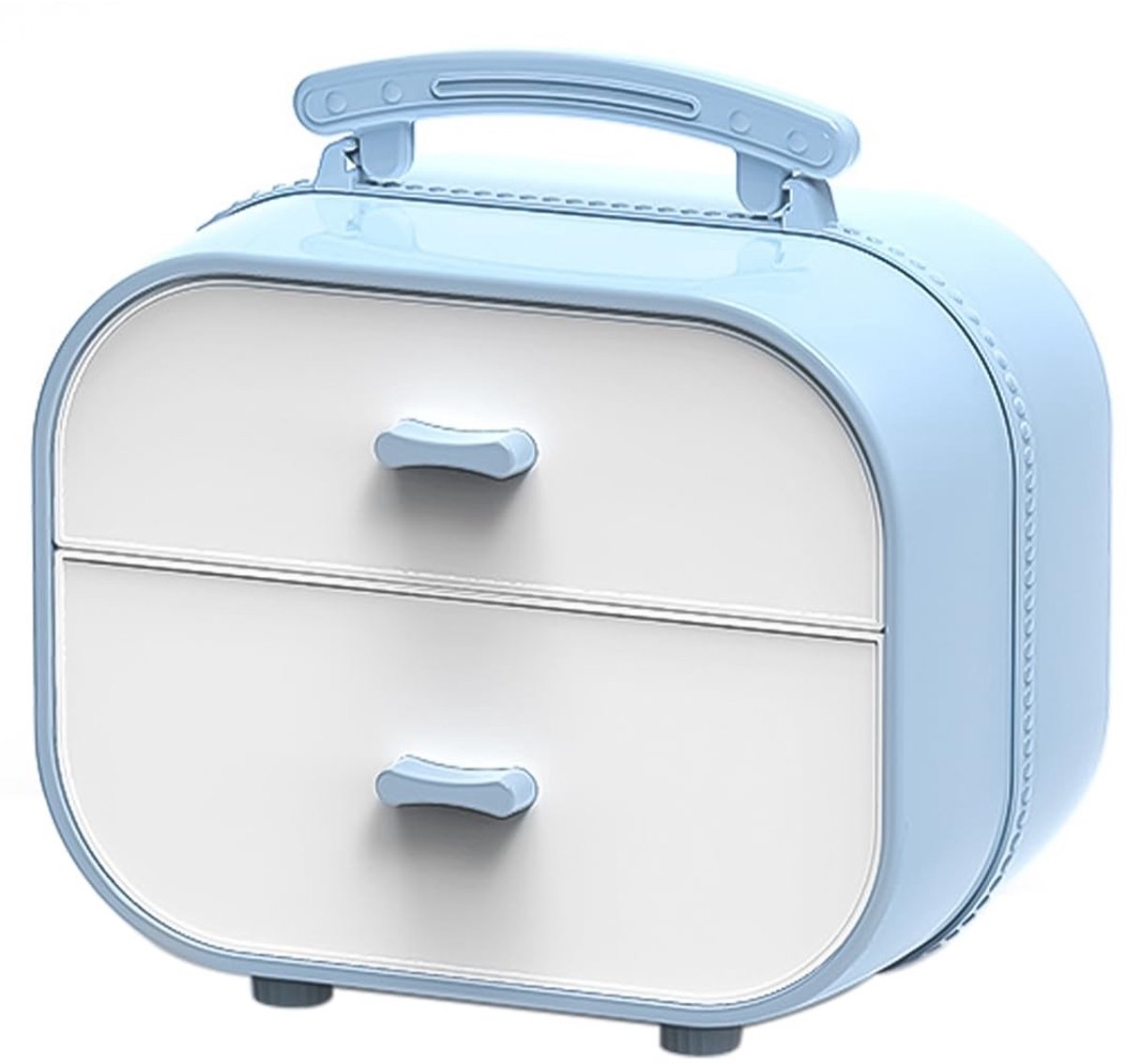 Dailygoods - Dailygoody - Haaraccessoires opbergdoos - Knutselopbergdoos - Draagbaar en handig - Blauw - Juwelendoos - Ruimte voor haarspeld en hoofdband - Ge