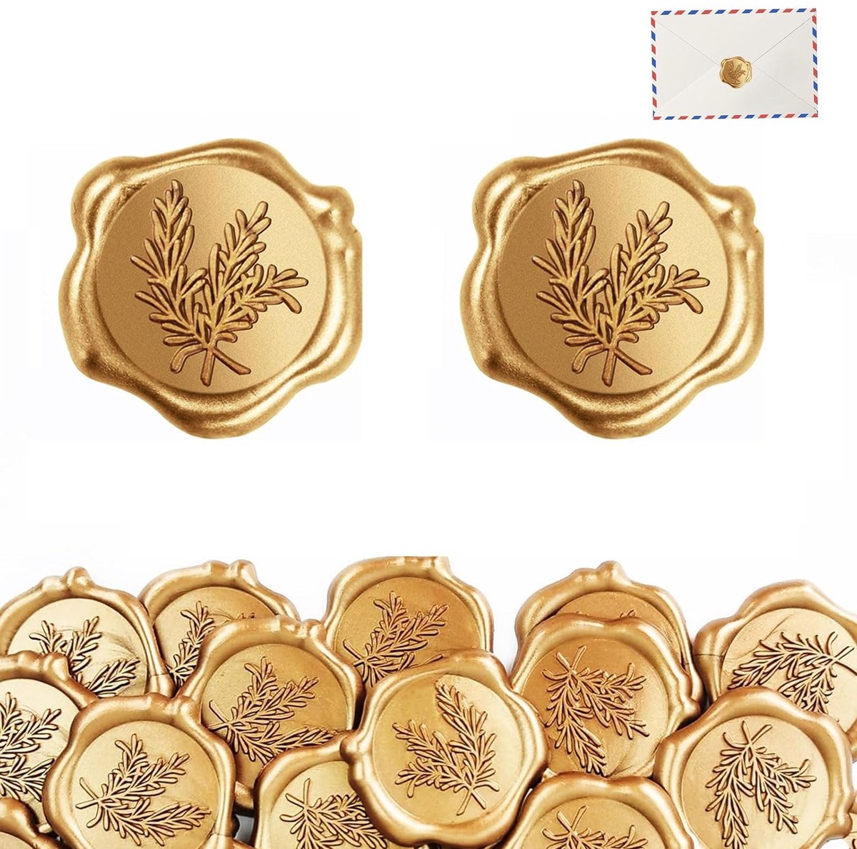Dailygoods - Dailygoody - Zelfklevende Wasknopen - Retro Wax Seal - Ideaal voor Trouwen - Gouden Wasknopen - Perfect voor Verjaardagen en Feestdagen - Geschikt voo.