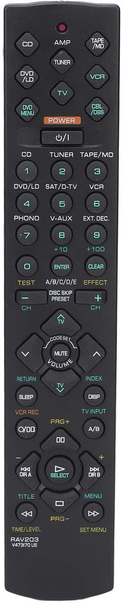 Dailygoody - RAV203 V473170US - Afstandsbediening AV-ontvanger - Functioneel en gebruiksvriendelijk