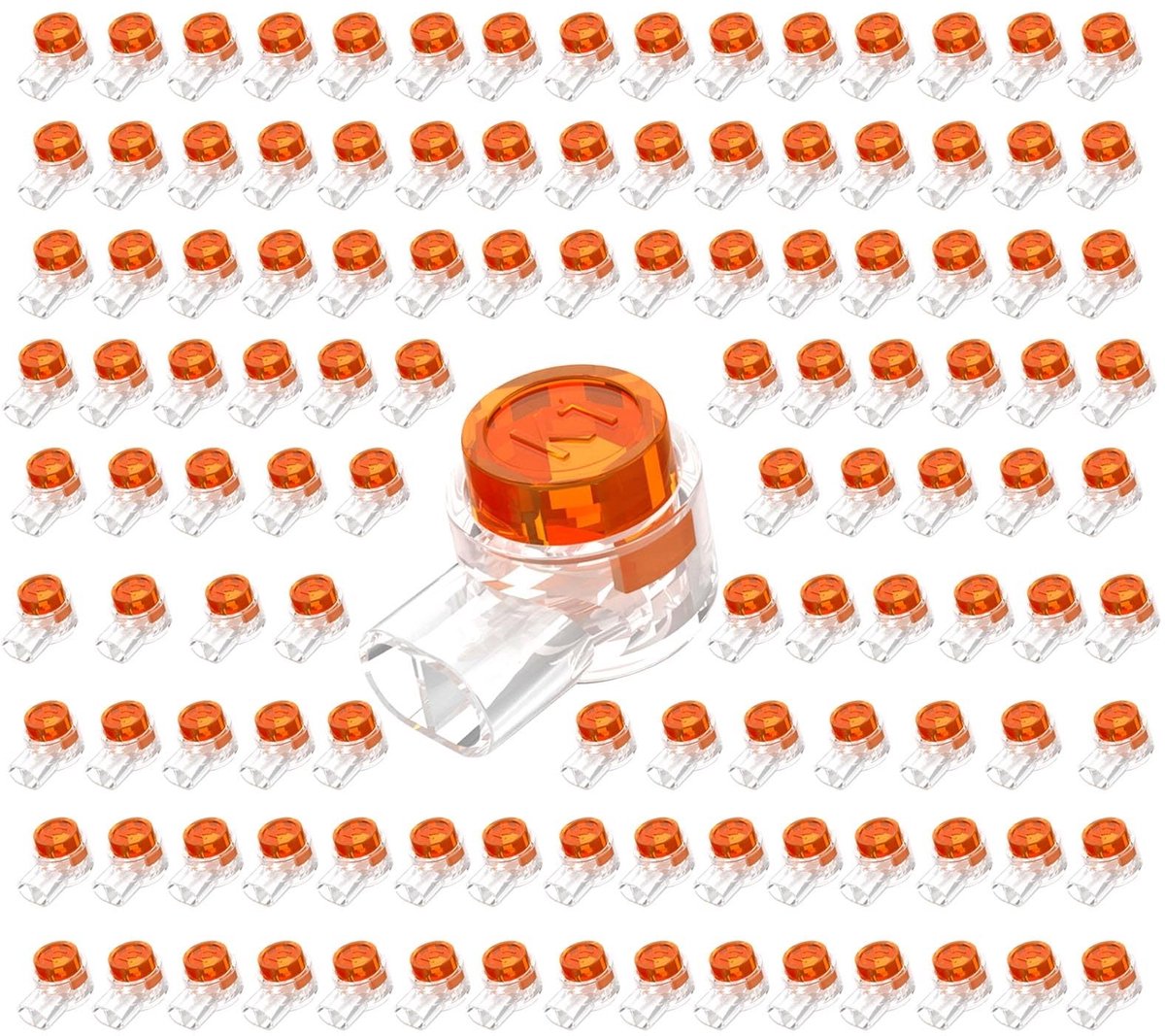 Dailygoody - 120 Pack K2 Butt Splice Connectors - UY Jelly Crimp - Veilig en duurzaam - Oranje - Data telefoon draad reparatie - Ideaal voor professio...