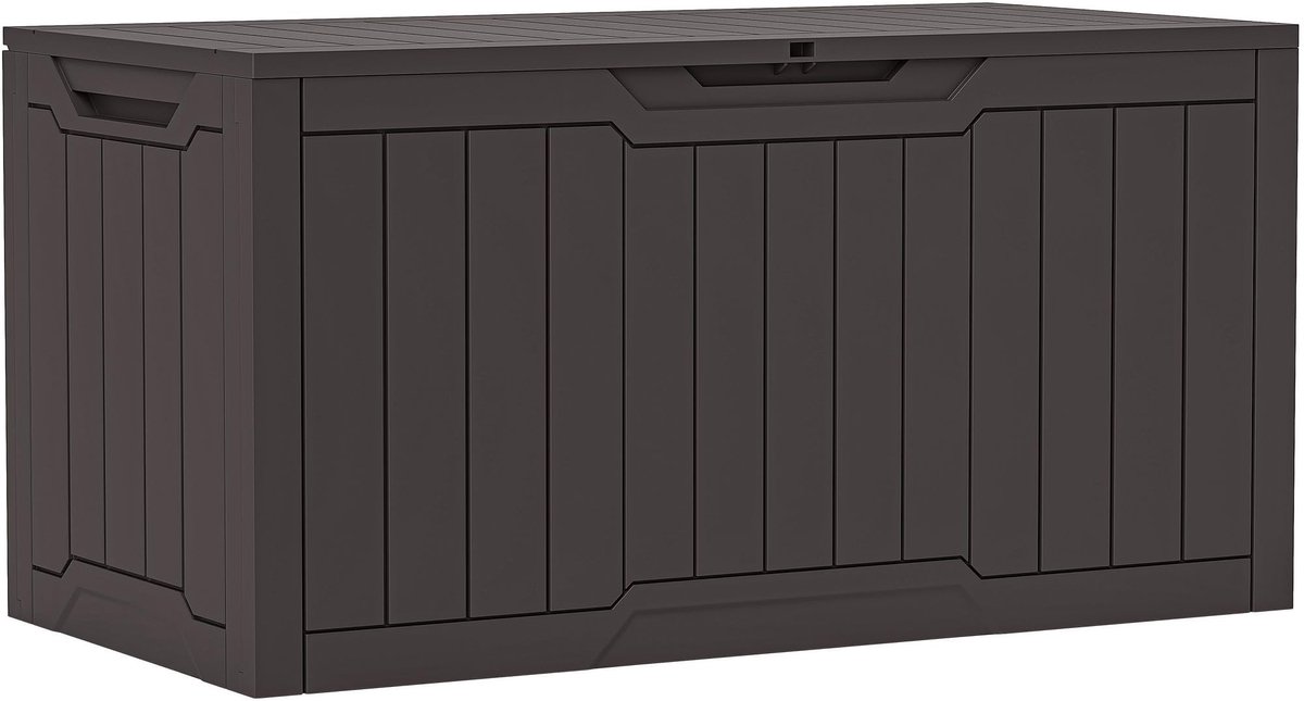 Dailygoods - Cosensi - Dailygoody - 100 Gallon Opbergbox - Weerbestendig - Donkerbruin - Lockable - Ideaal voor tuin en balkon - Ruim en stijlvol