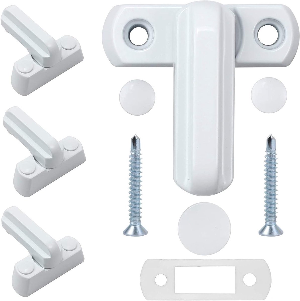 4 Pack Sash Jammer Blokkering - Deur- en Raambeveiliging - Extra Beveiliging voor PVC/uPVC Ramen en Deuren - Wit - Veiligheid, Anti-Diefstal, Thuisbeveiliging