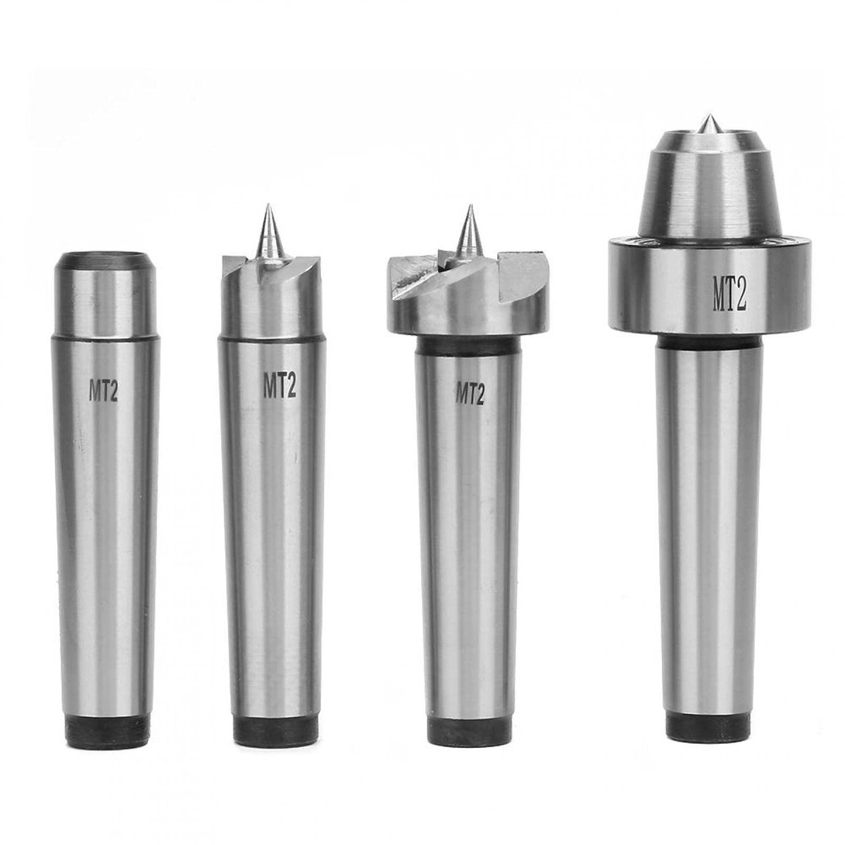Dailygoods - Dailygoody - Houtdraaibank Draaispoor Cup Center Set MT2 - Hoogwaardig Staal - Duurzaam en Stevig - 4 Stuks - Voor Houtdraaigereedschap - Professionel..