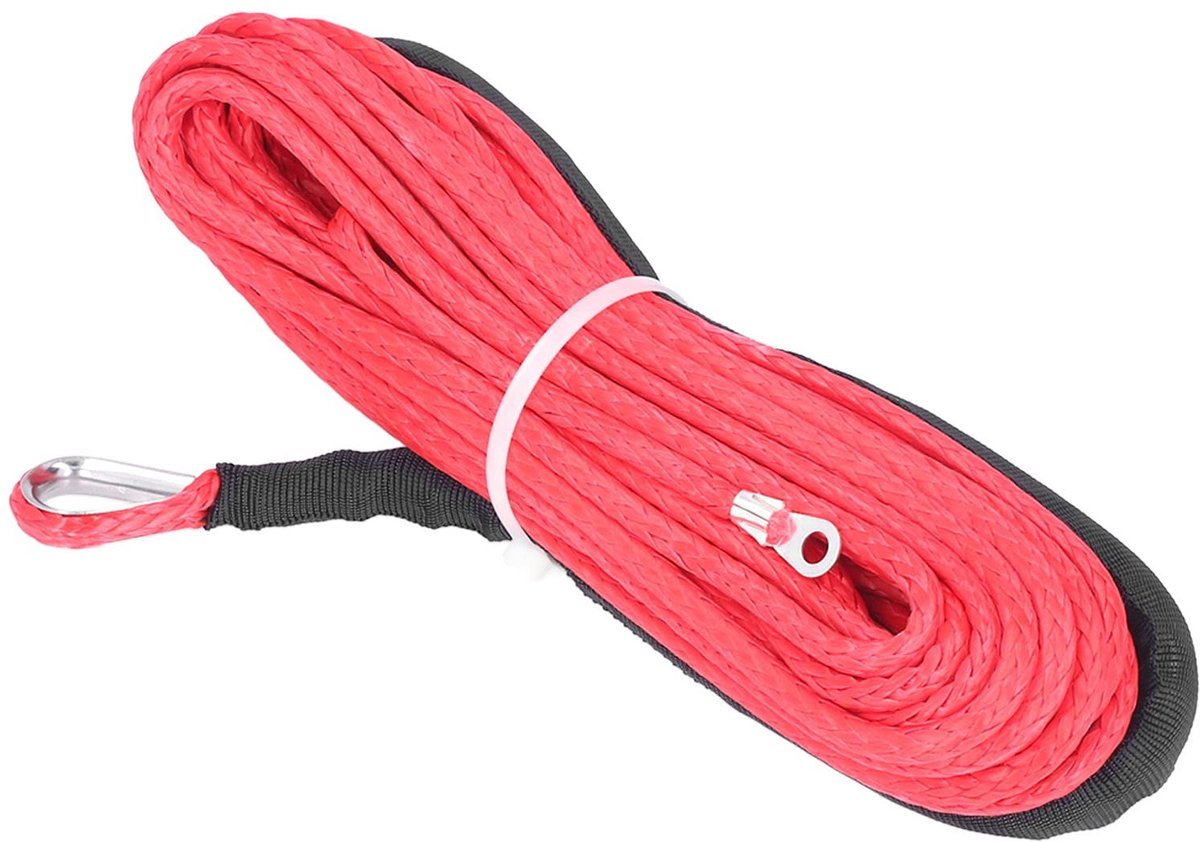 Dailygoods - Dailygoody - Lierkabel Synthetisch Touw - 6500Lbs Breeksterkte - Rood - 4,8 Mm X 15 M - Synthetische Vezels
