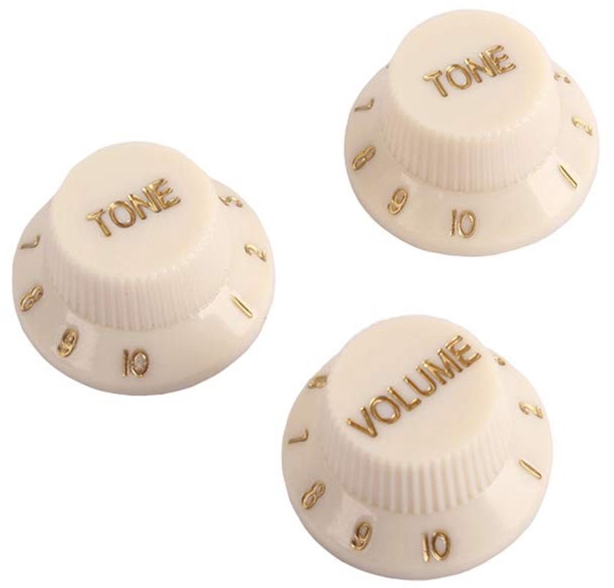 Dailygoods - Dailygoody - Gitaarbedieningsknoppen - Professionele kwaliteit - Creamy Geel - Geschikt voor elektrische gitaren - Perfect voor Stratocaster stijl