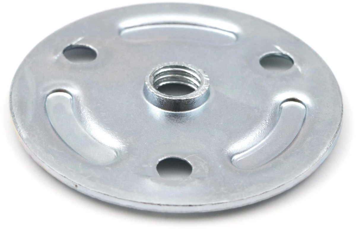 Dailygoods - Dailygoody - Schroefplaat - Meubelpoten Bevestigen - Rond - 50 mm - M8-schroefdraad - 4 Stuks - Geschikt voor Tafelpoten en Kastpoten