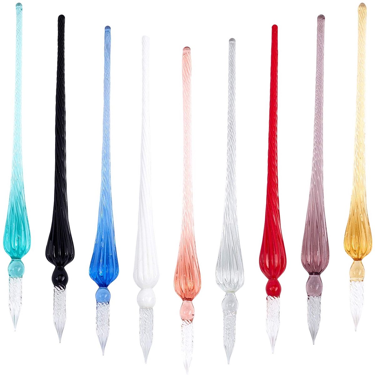 Dailygoods - Dailygoody - Handgemaakte Glas Dip Pen Set - Kalligrafie en Schrijven - 9 Stuks - Uniek Design - Decoratief en Praktisch - Voor Kinderen en Volwassene