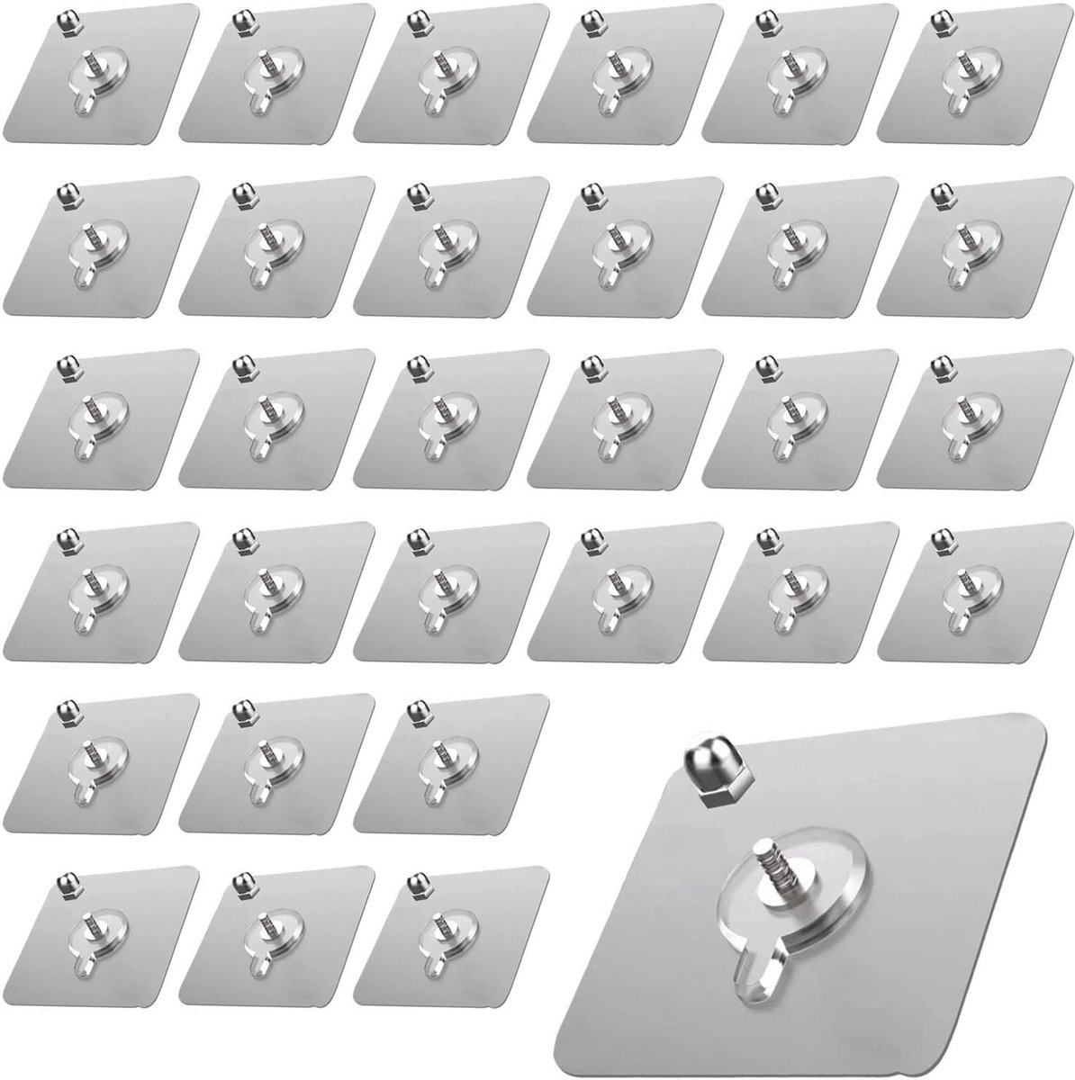 Dailygoods - Dailygoody - Zelfklevende spijkers - 30 stuks - Waterdicht en boorvrij - Transparant - Voor wanddecoratie - Geschikt voor keuken en badkamer