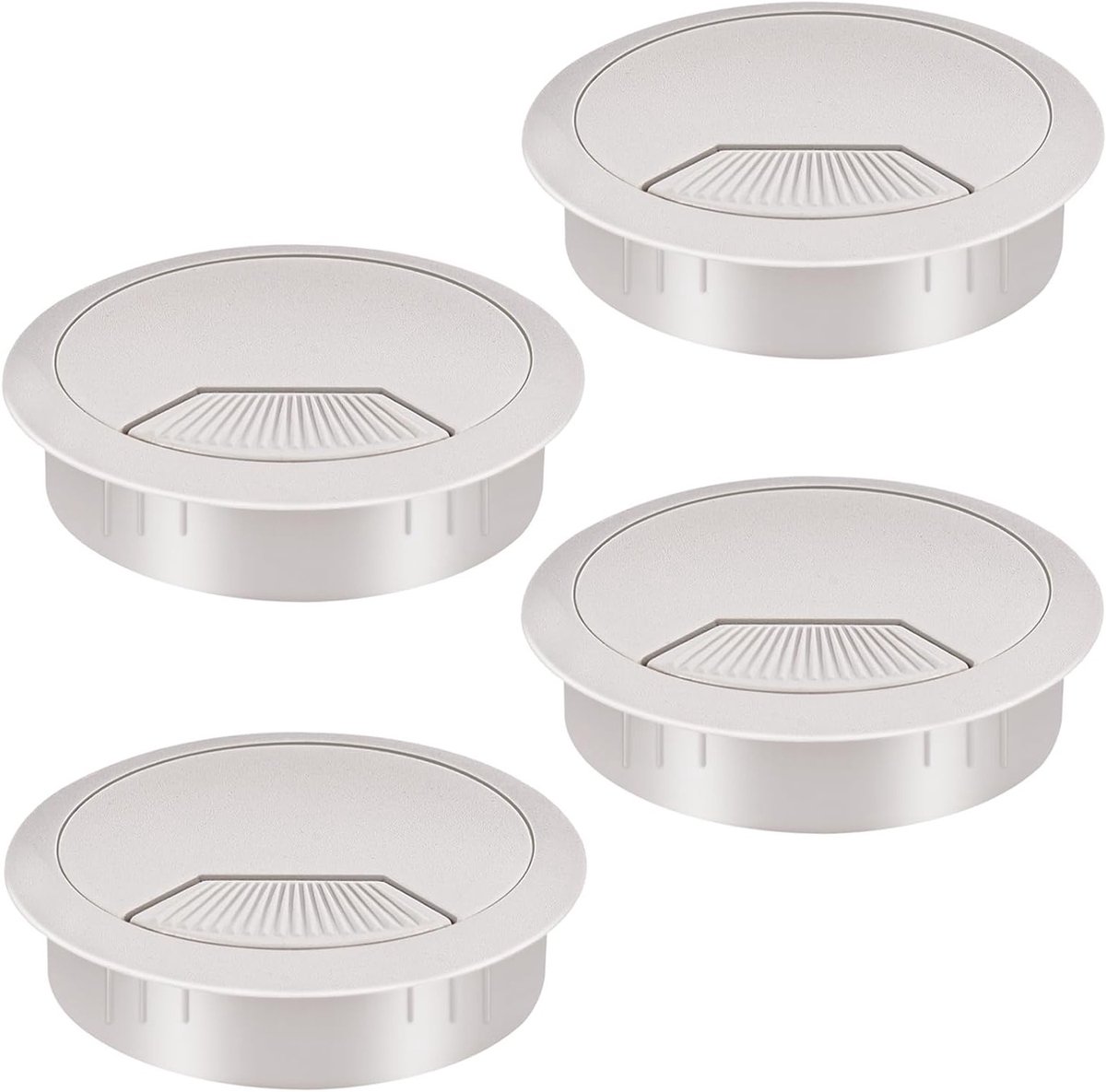 Set van 4 Desk Grommets 60mm voor Kabeldoorvoeren - Plastic Kabelgaten voor Bureau, Kantoor en Computer Wires