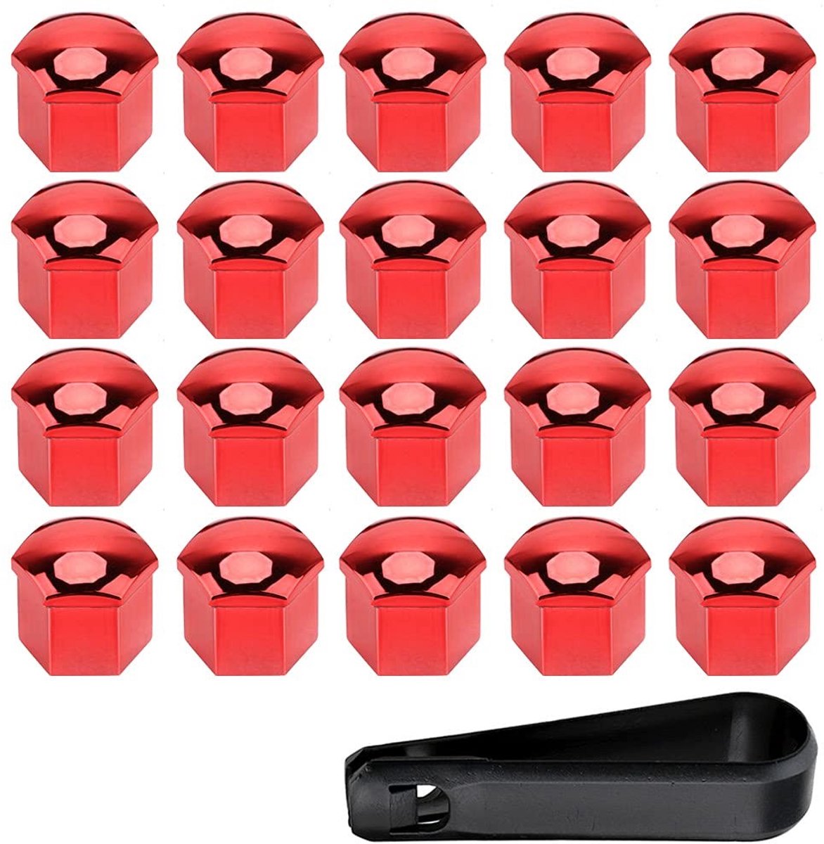 Dailygoody - Auto Wielmoer Cap - Stofdichte Bescherming - Rood - 21mm - 20 Stuks - Geschikt voor Wielbouten