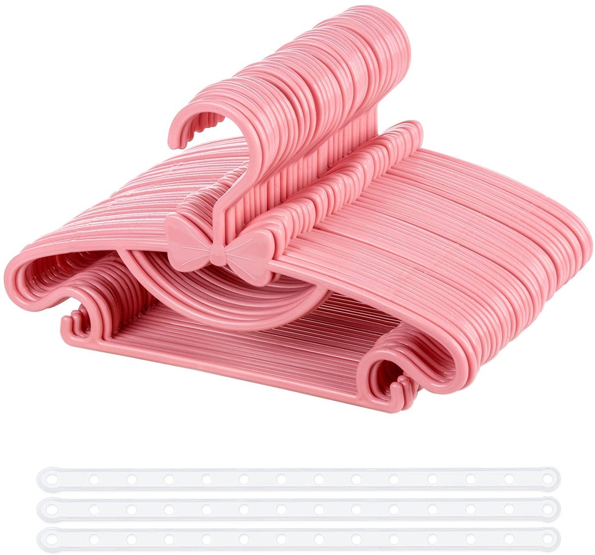 Dailygoody - OmGoods - Dailygoody - Babykleerhangers - Schattige bogen - Antislip - Roze - Ruimtebesparend - Ideaal voor babykleding - 40 stuks