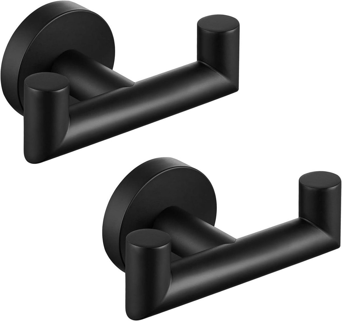 Dailygoods - Dailygoody - Handdoekhaken - Roestvrij staal - Robuust en stijlvol - Zwart - Wandhaken - Ideaal voor keuken en badkamer - 2 stuks