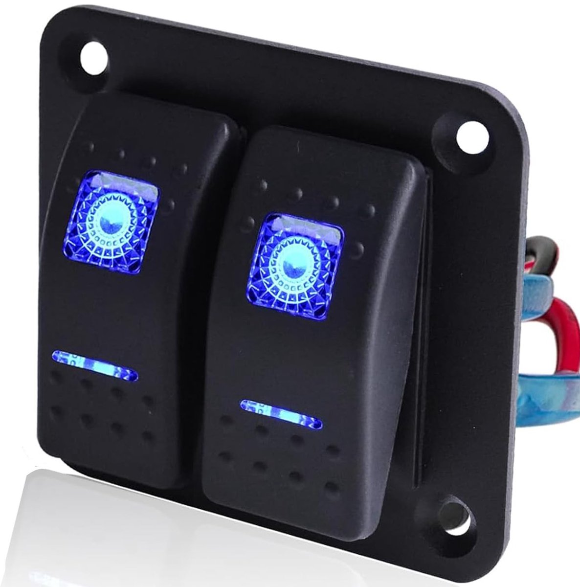Dailygoods - Dailygoody - 2-Weg Toggle Switch - Blauw Achterlicht - Voor Auto, Boot en RV - Geschikt voor Meerdere Toepassingen - Eenvoudige Installatie