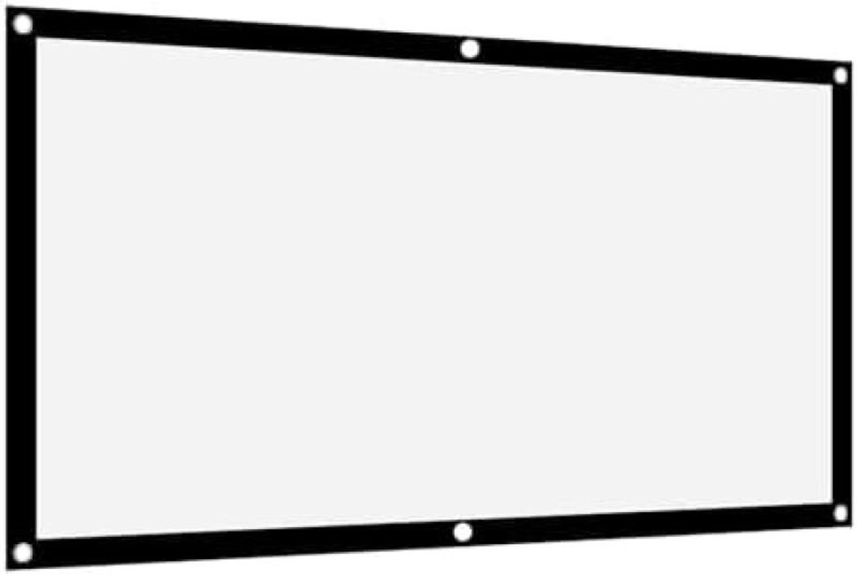 Projectiescherm – 60 inch – Opvouwbaar – Kreukvrij oppervlak – Met zwarte randen – 16:9 Widescreen (verdikt materiaal) – Ideaal voor thuisbioscoop, conferenties en kamperen