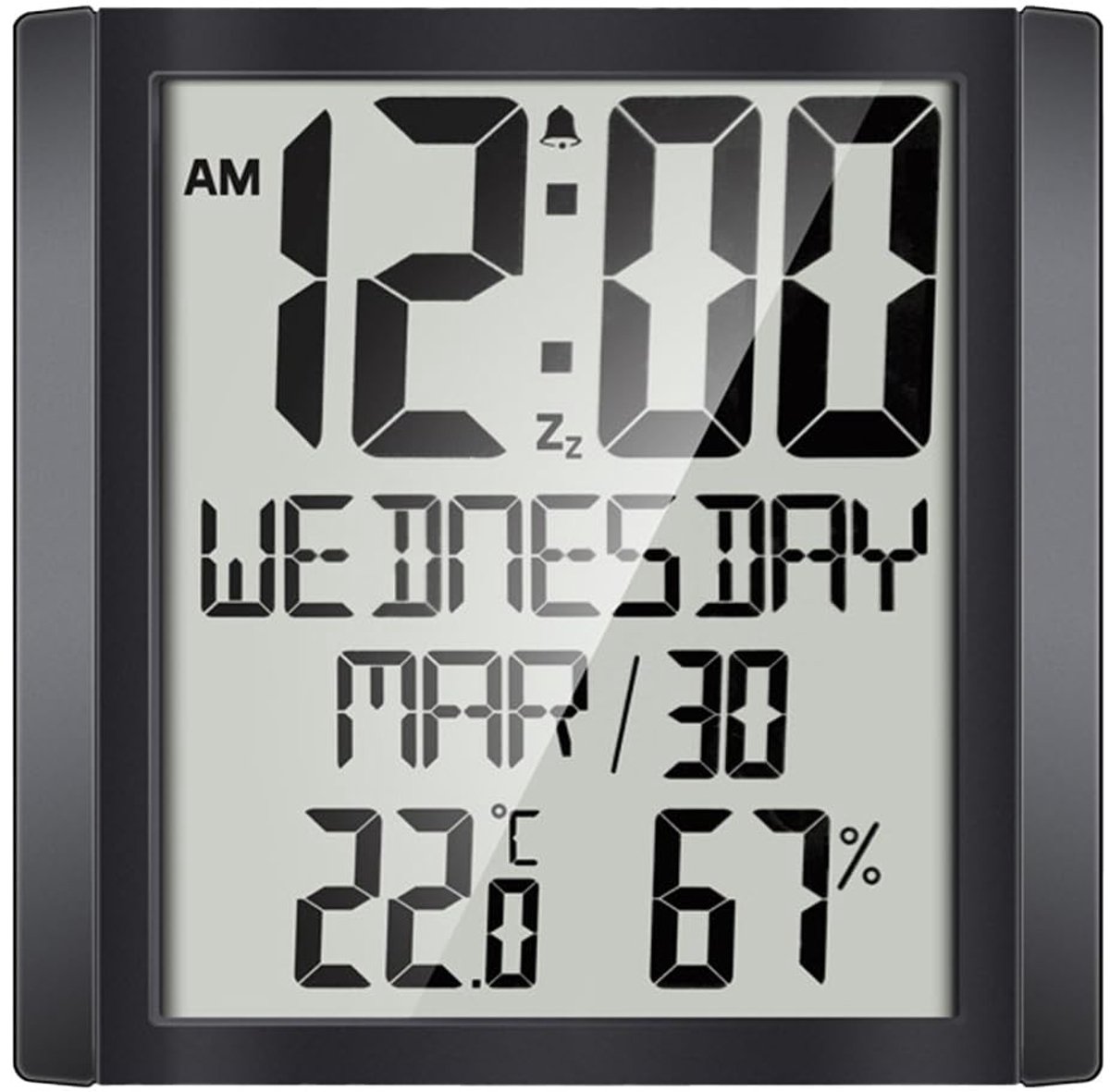 Dailygoods - Digitale Wandklok met Temperatuur en Vochtigheid
