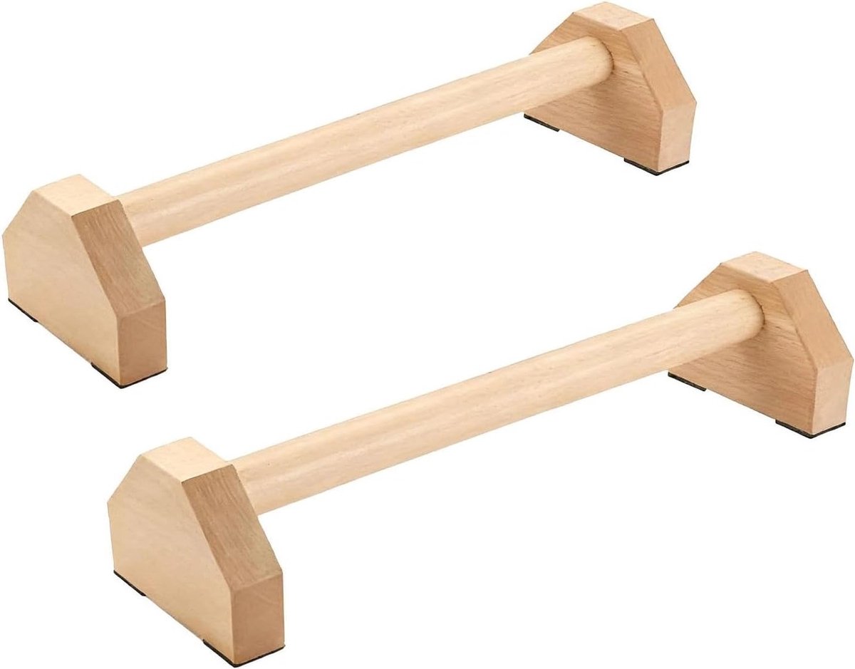 Duurzame houten push-upgrepen met antislip, ideaal voor calisthenics, yoga en bovenlichaamstraining