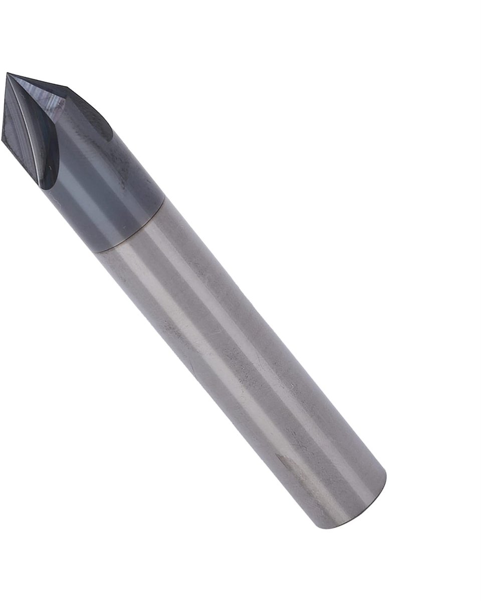 Dailygoods - Dailygoody - Chamfer Frees - CNC Snijgereedschap - 3 Fluit 90 graden - Tungsten Staal - Geschikt voor Aluminium en Koper - Precisie bewerking