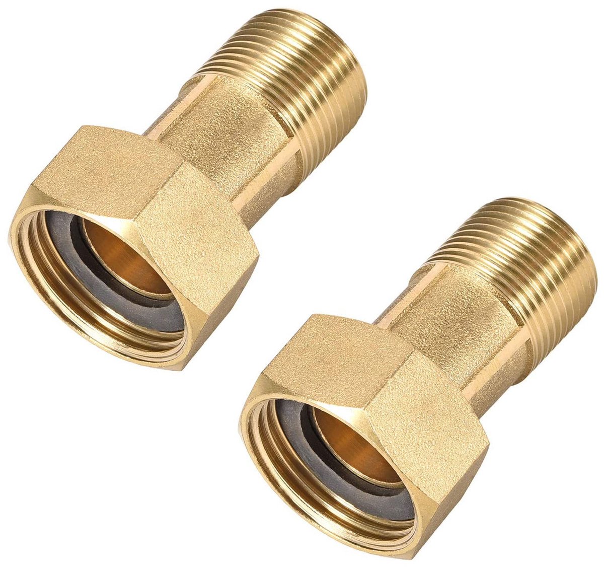 Dailygoods - Messing Pijp Fitting Hex Tepel, Set van 2
