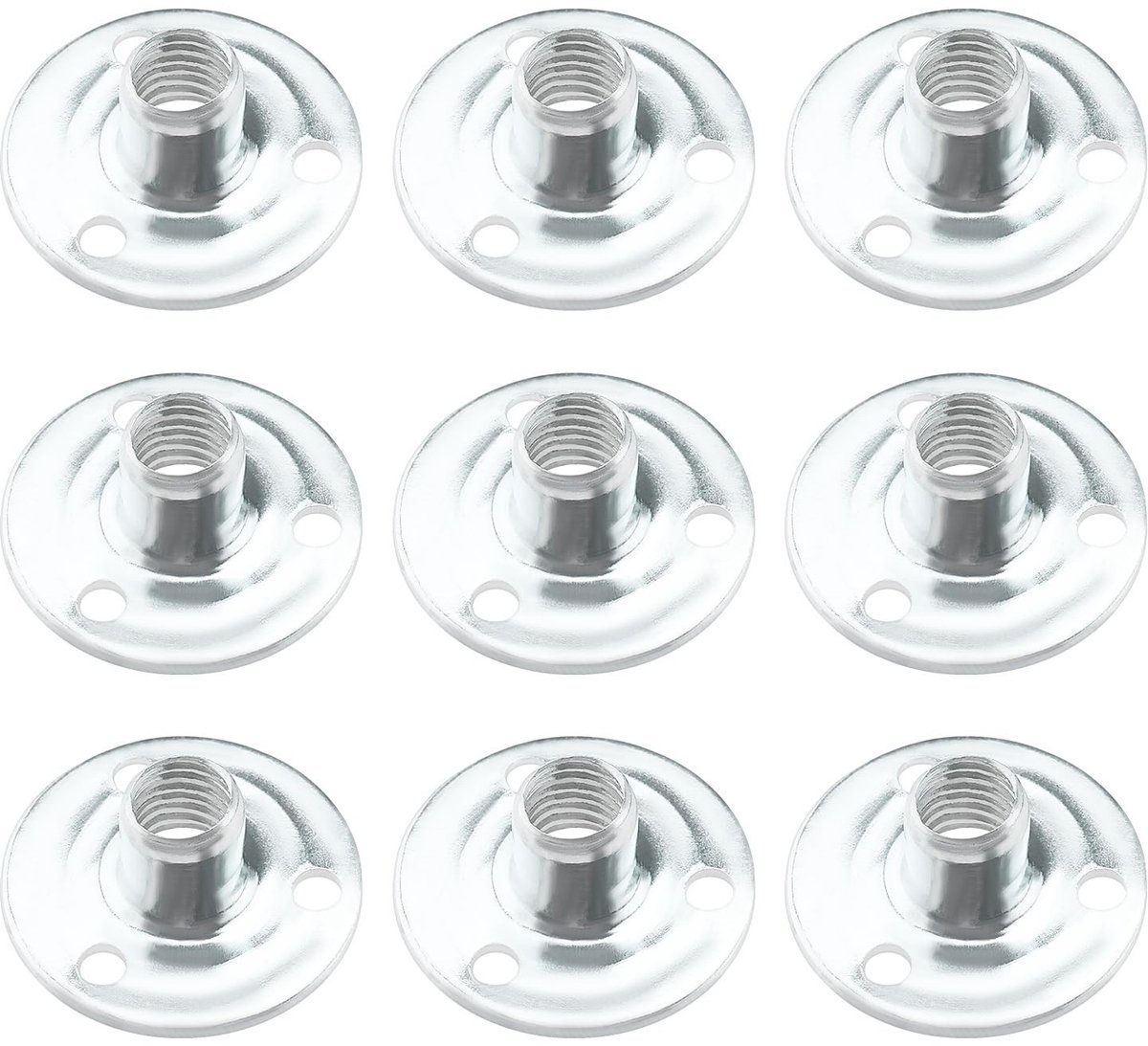 Dailygoods - Dailygoody - T Moeren - 50 Stuks - Gegalvaniseerd - M8 Draad - Meubelinstallatie - Sterke Anticorrosie - Ronde Basis