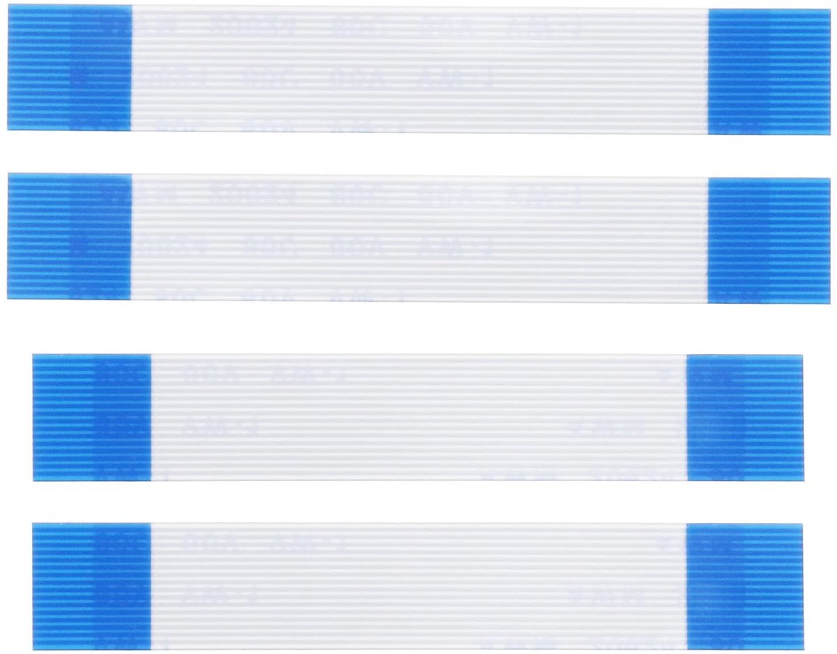 Dailygoods - Dailygoody - Flex Lint Kabels - Vervangingskabel - Wit en blauw - Compatibel met PS5 - Gamepad Accessoires - 4 stuks