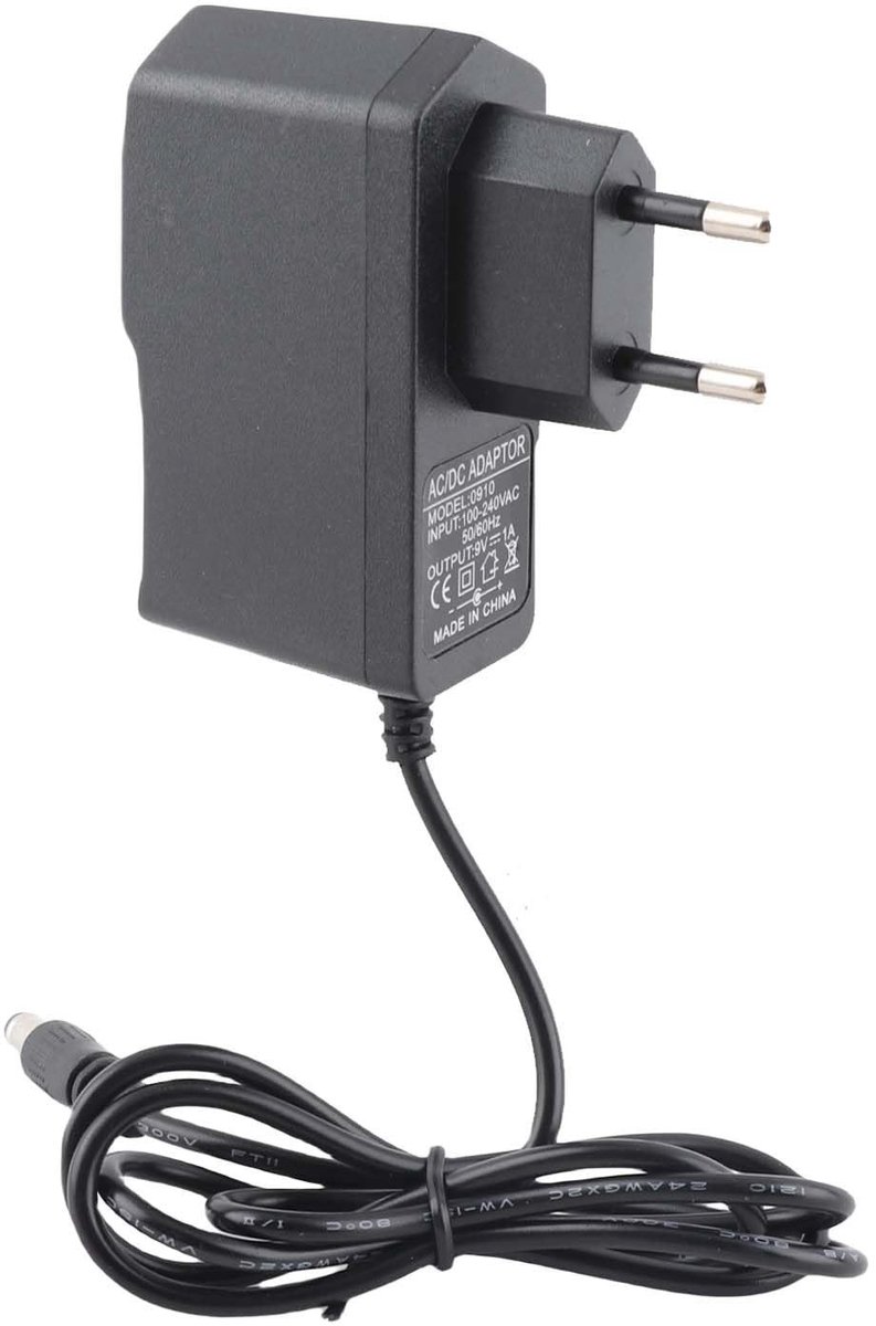 Dailygoods - Dailygoody - Universele netadapter - 9 V AC DC - Ideaal voor gitaaradapter - Zwart - 100-240 V - Geschikt voor alle elektrische apparaten - EU-stekker