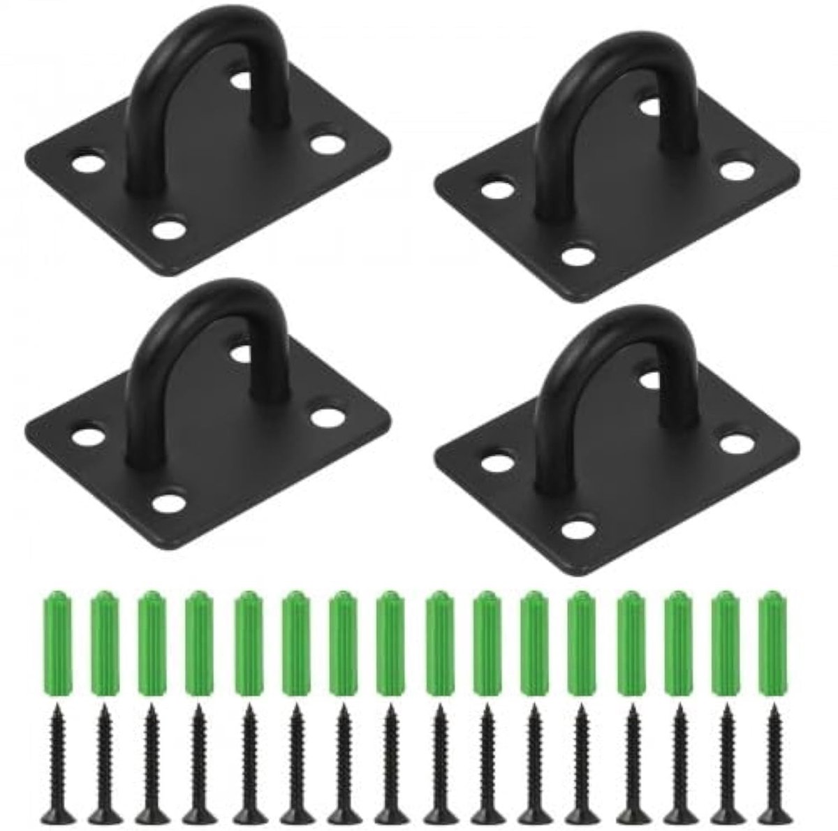 Dailygoods - Dailygoody - Ogen van roestvrij staal - Wandhaken voor zonnezeil - Zwart - Oo