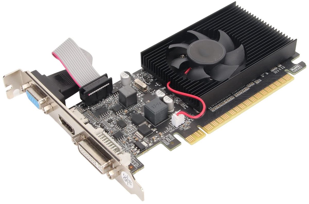 GT210 Grafische Kaart 1GB GDDR3 - VGA, DVI, HDMI - Laagprofiel, Stil en Betrouwbaar