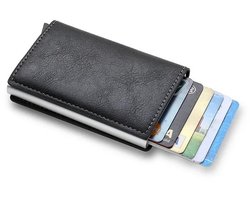 Creditcardhouder van koolstofvezel, portemonnees voor heren, RFID, zwart, drievoudig opvouwbaar, slanke mini-portemonnee van leer, kleine geldzak voor heren