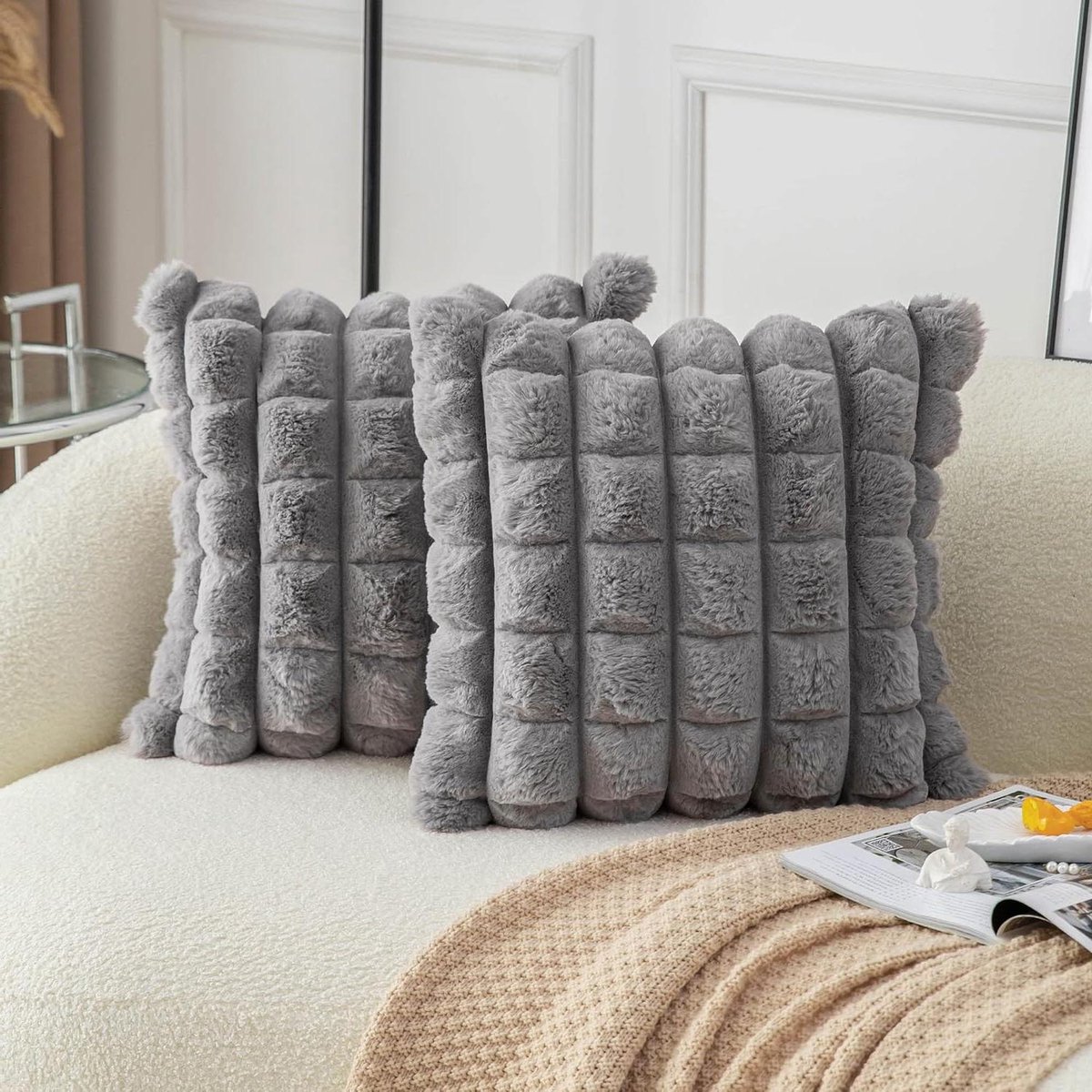 Decoratieve Kussenslopen - Sierkussenhoezen - Bank en Bed - Dubbelzijdig Design - 457 x 457 cm - Gedekt Geruit