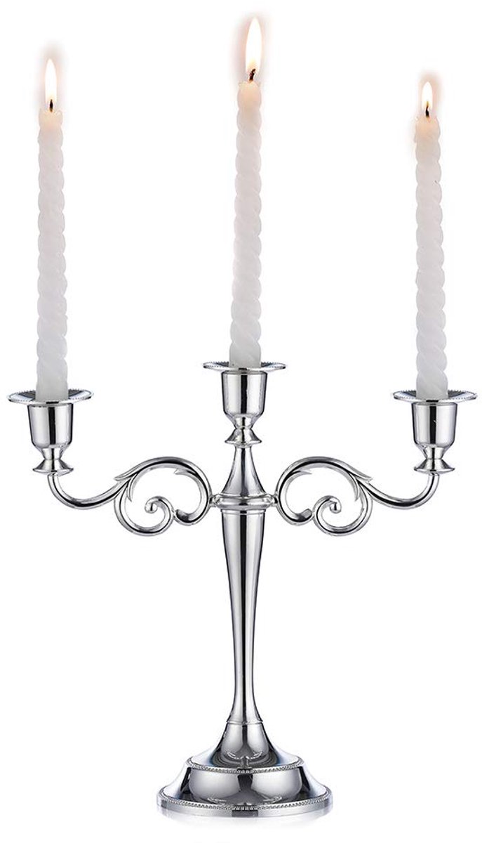 Ibenzoa Kandelaar - Zilver - 11x27 cm - Aluminium