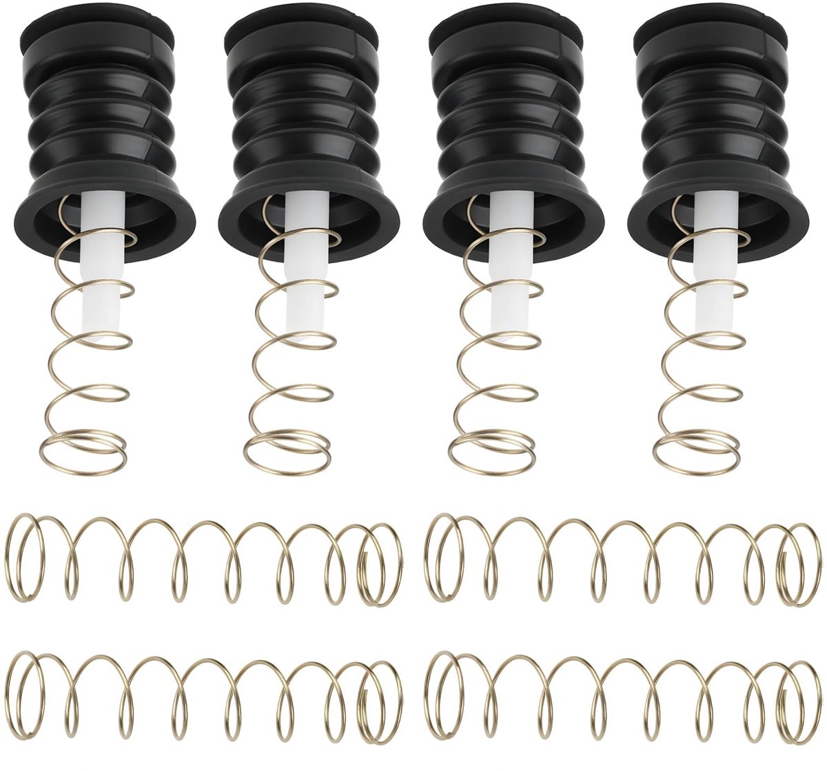 4 Stuks Afvoer Lederen Trekstang met Veren 76x45x50 mm voor Wasmachine en Droger